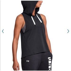 Under Armour Sleeveless Hoodie Loose Fit Top Women's XL Black Activewear Casual